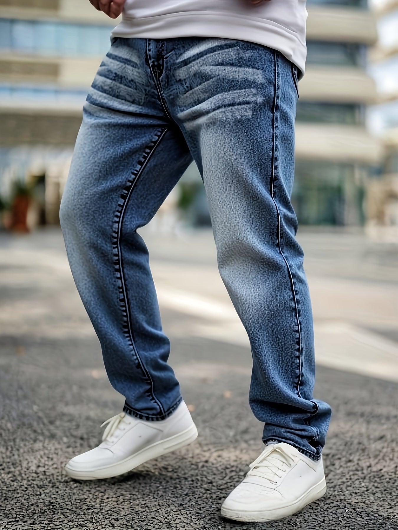 Men's Slim Fit Jeans - Classic Wash Clean Finish – Blue Denim Slim-Fit – view 4