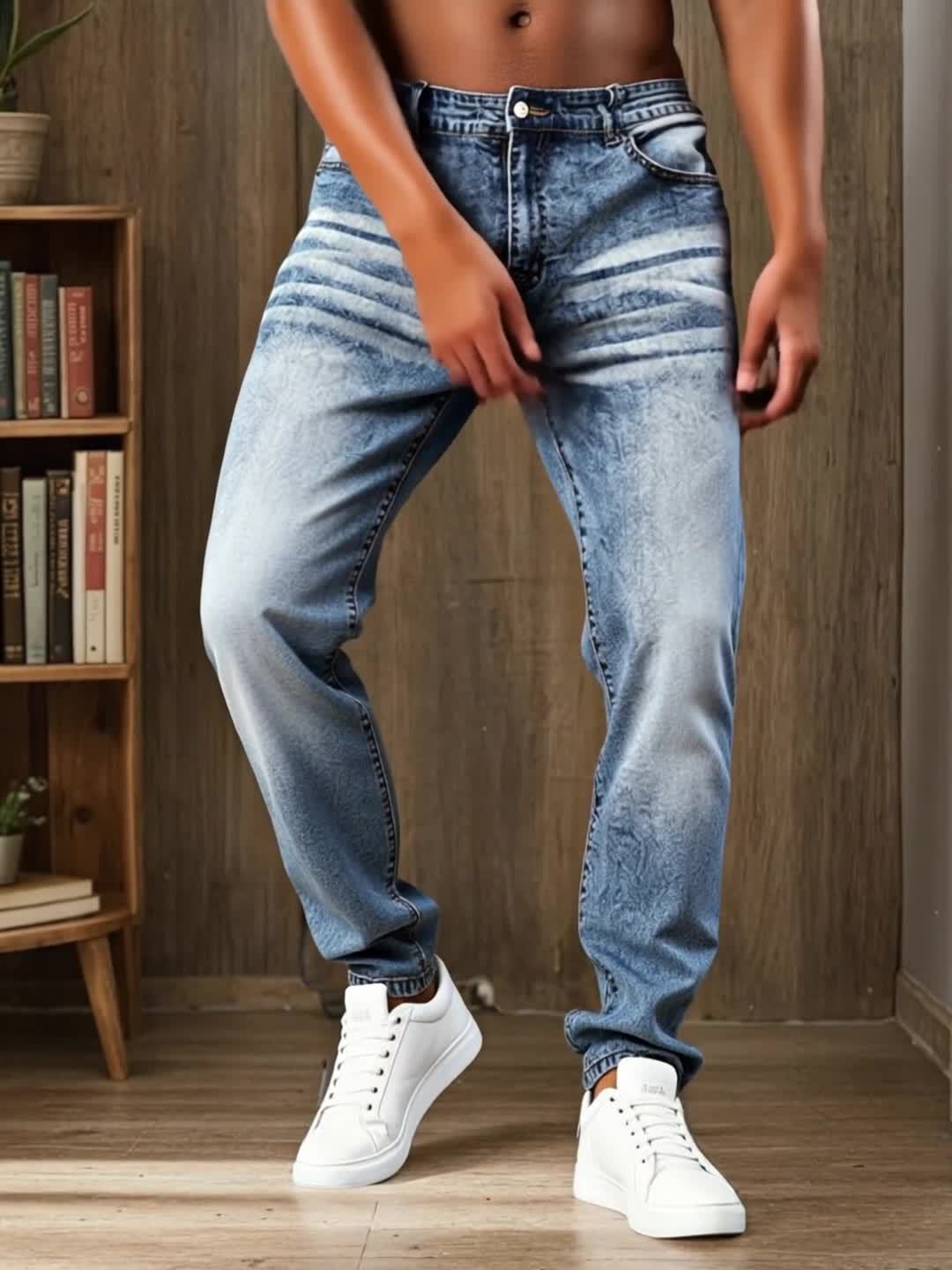 Men's Slim Fit Jeans - Classic Wash Clean Finish – Blue Denim Slim-Fit – view 6