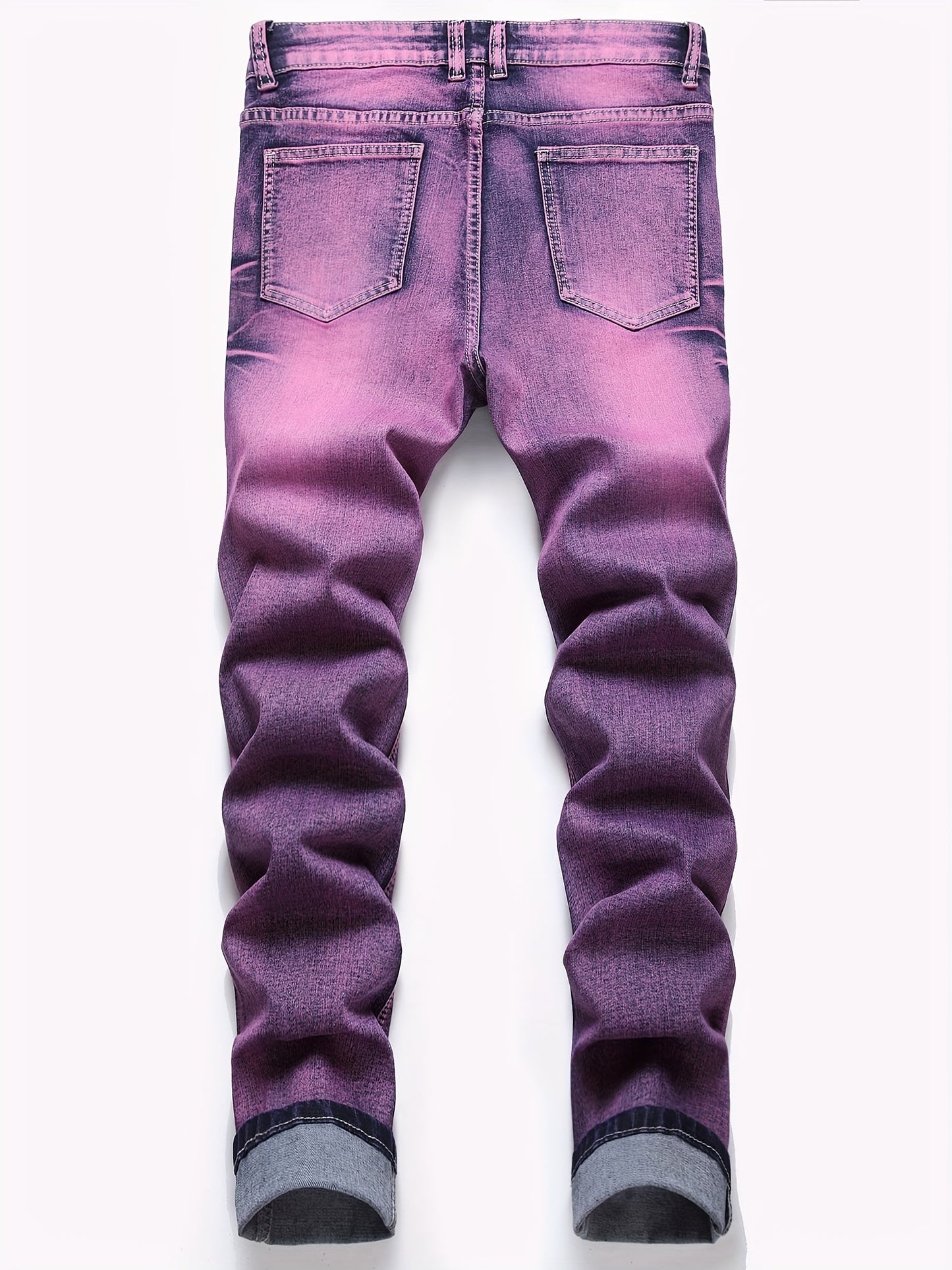 Men's Slim Fit Jeans - Classic Wash Clean Finish – Purple – view 7