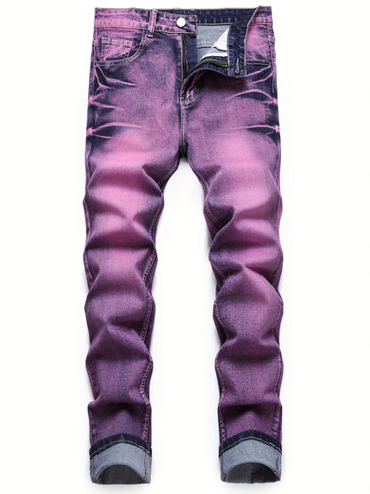 Men's Slim Fit Jeans - Classic Wash Clean Finish – Purple – view 9