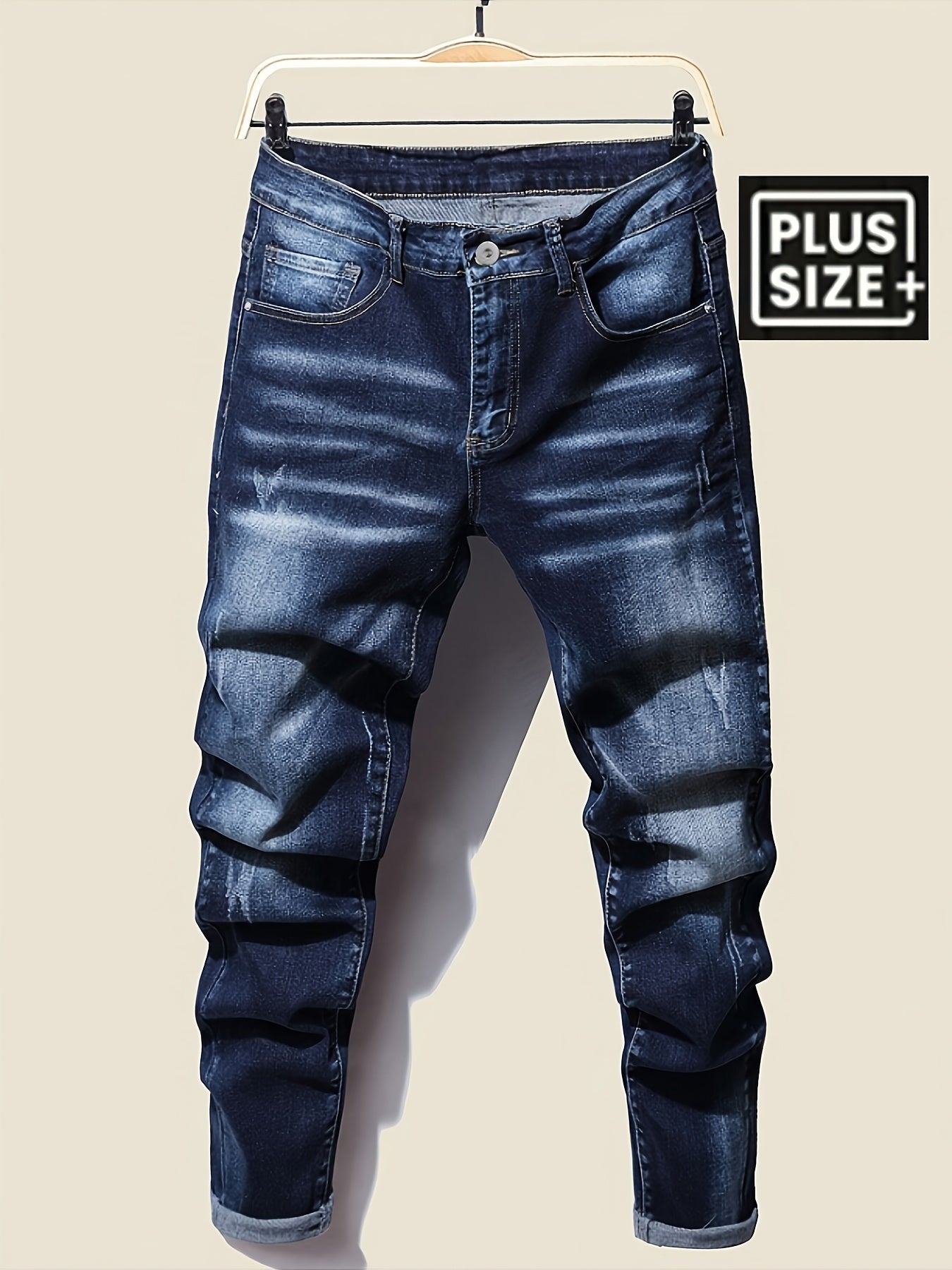 Men's Slim Fit Jeans - Classic Wash Clean Finish – Sizes 1XL–6XL – Navy option – main product image