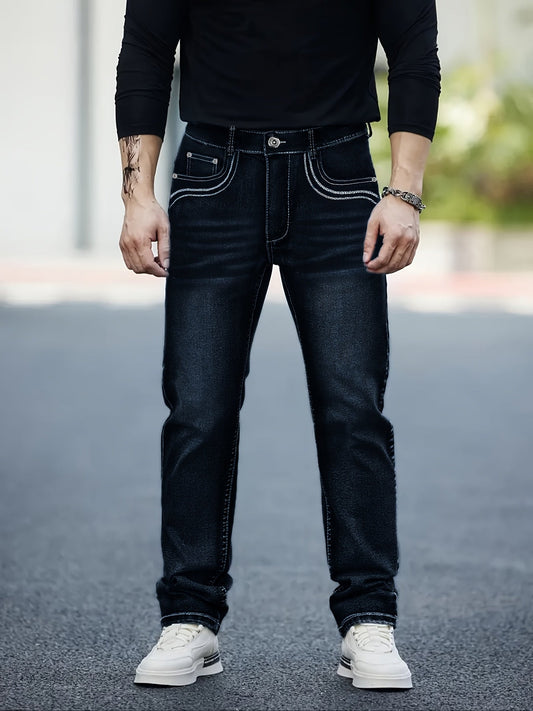 Men's Slim Fit Jeans - Classic Wash Clean Finish – Sizes 34–38 – Blue option – main product image