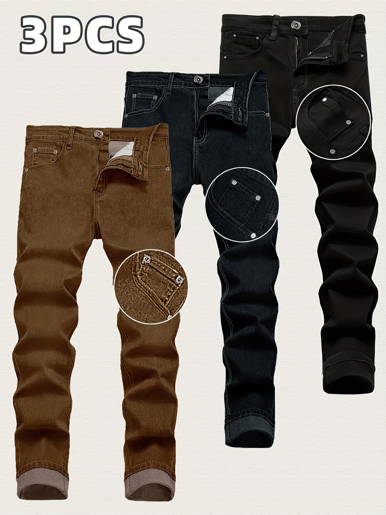 Men's Slim Fit Jeans - Classic Wash Clean Finish – Sizes 40 – view 2