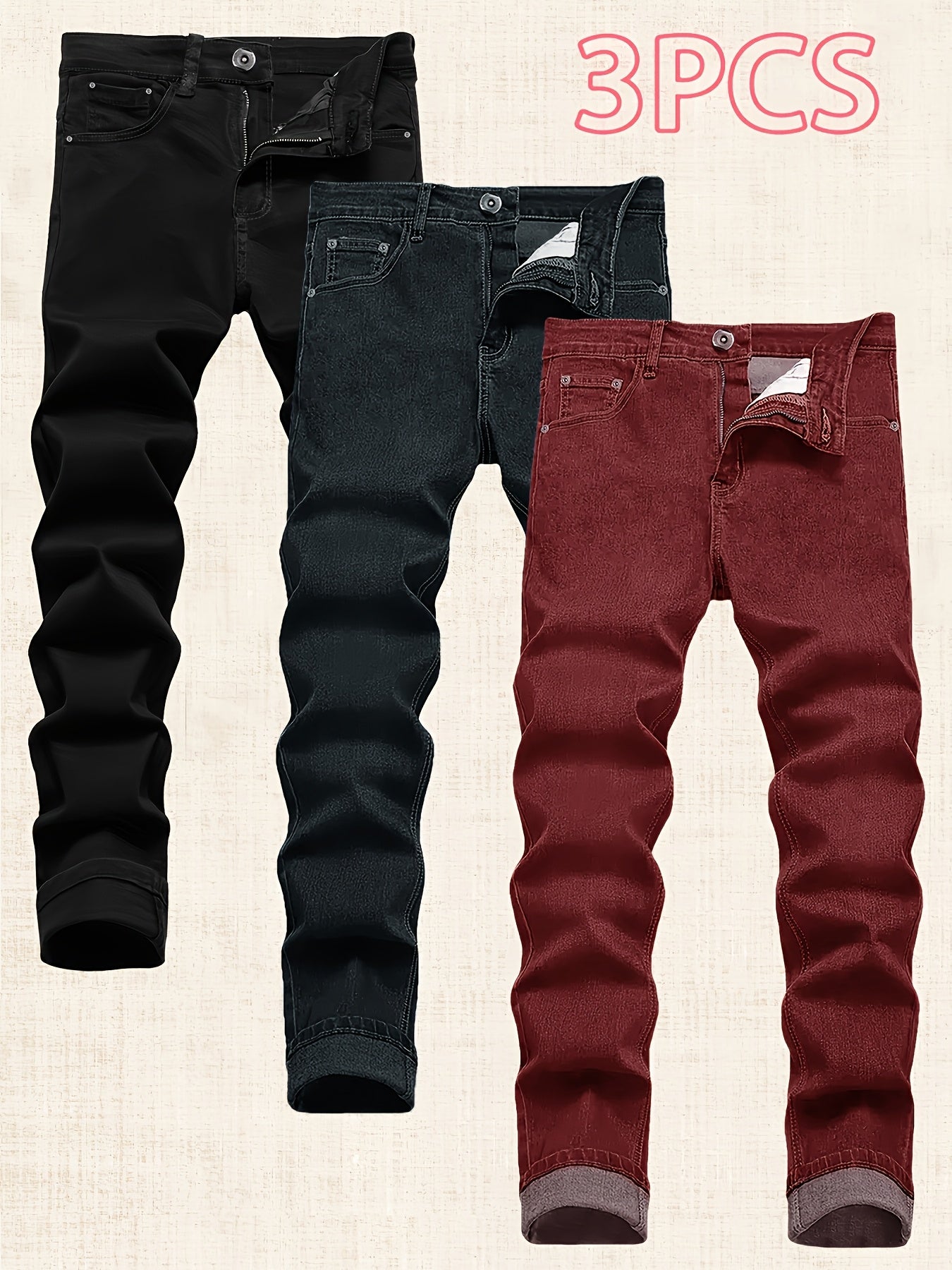Men's Slim Fit Jeans - Classic Wash Clean Finish – Sizes 40 – Black option – main product image