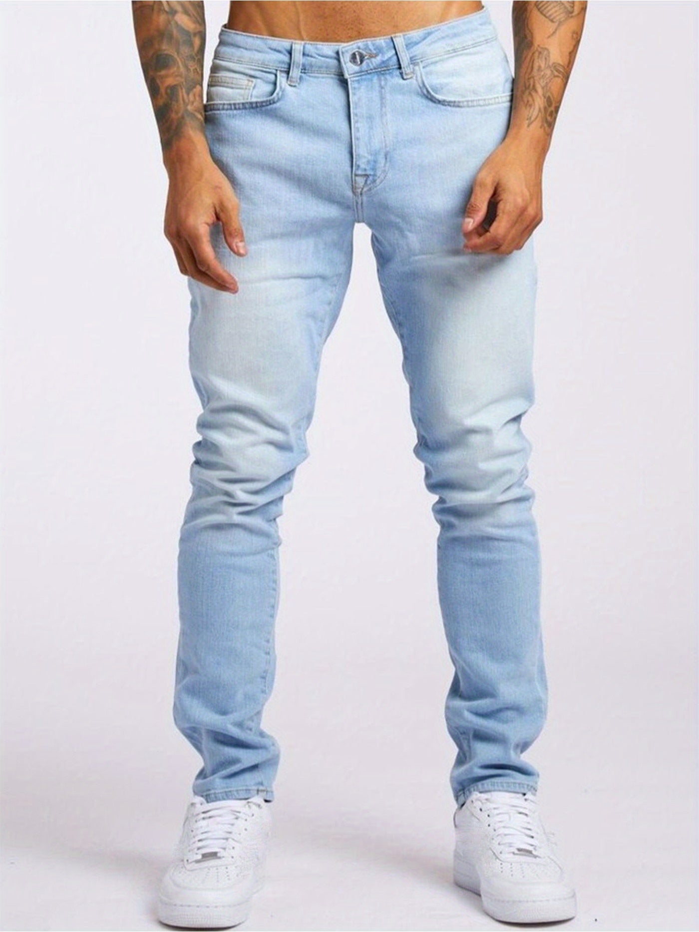 Men's Slim Fit Jeans - Classic Wash Clean Finish – Sizes S–XXXL – Grey option – view 3