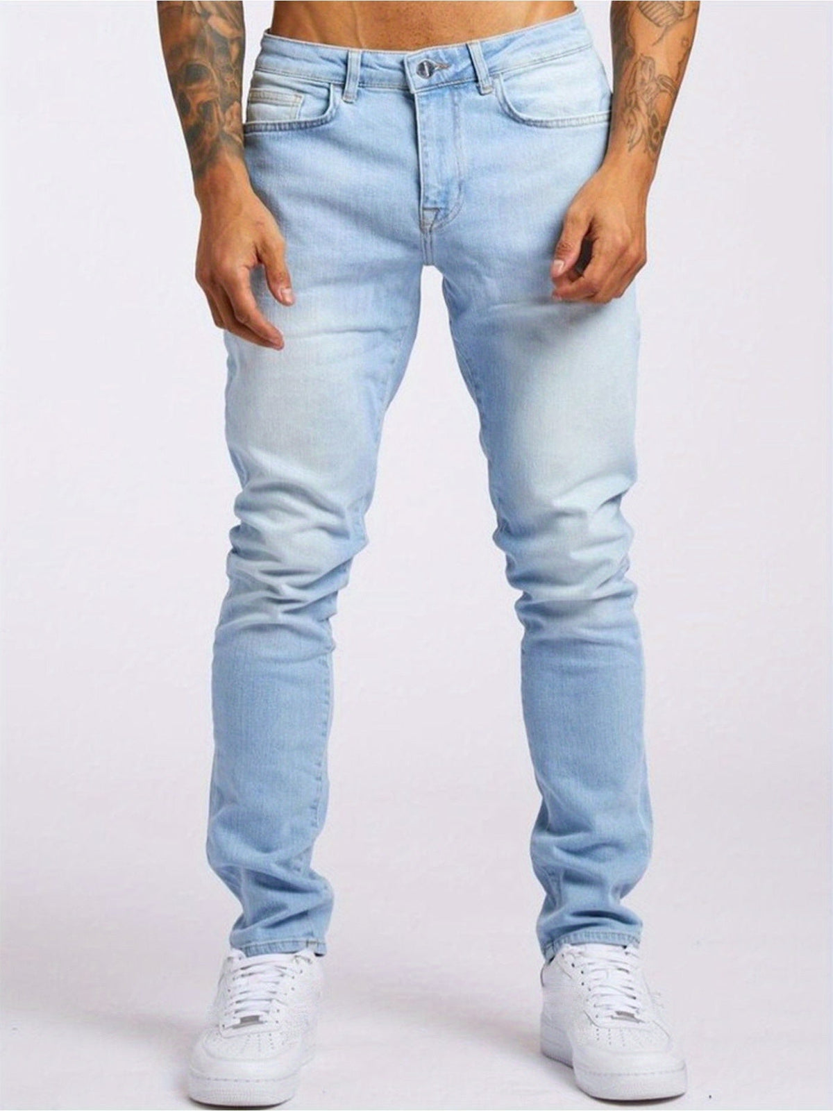 Men's Slim Fit Jeans - Classic Wash Clean Finish – Sizes S–XXXL – Grey option – view 3