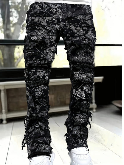 Men's Slim Fit Jeans - Classic Wash Clean Finish Streetwear – Black – view 4