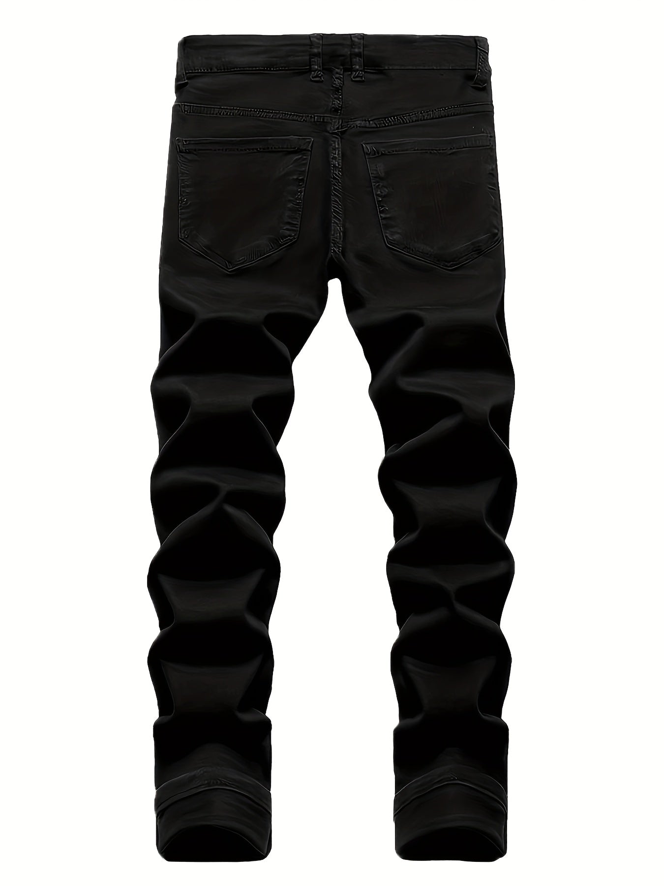 Men's Slim Fit Jeans - Classic Wash Clean Finish Streetwear – Black & Army Green & Dark Blue – view 2