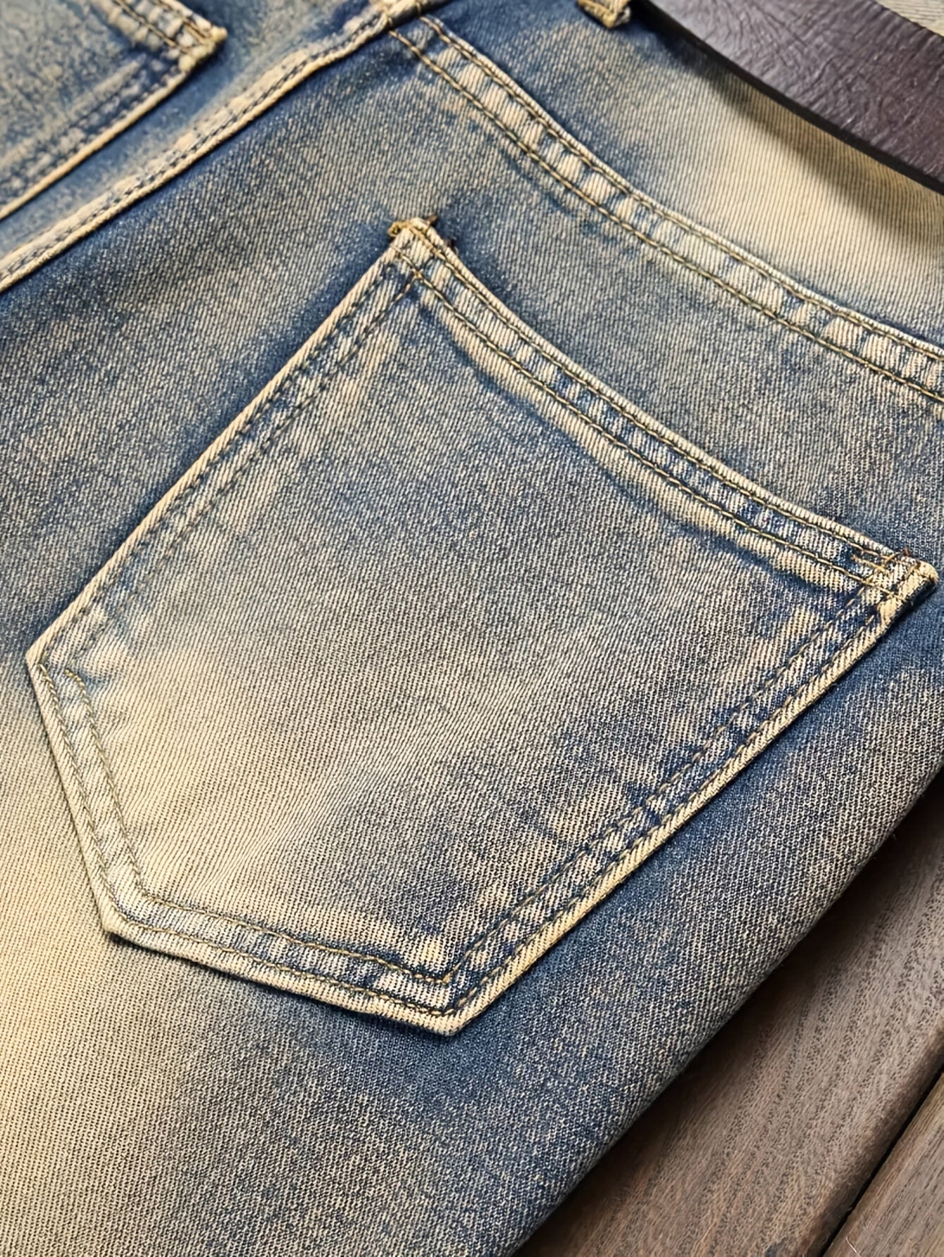 Men's Slim Fit Jeans - Classic Wash Clean Finish Streetwear – Mud Yellow – view 4