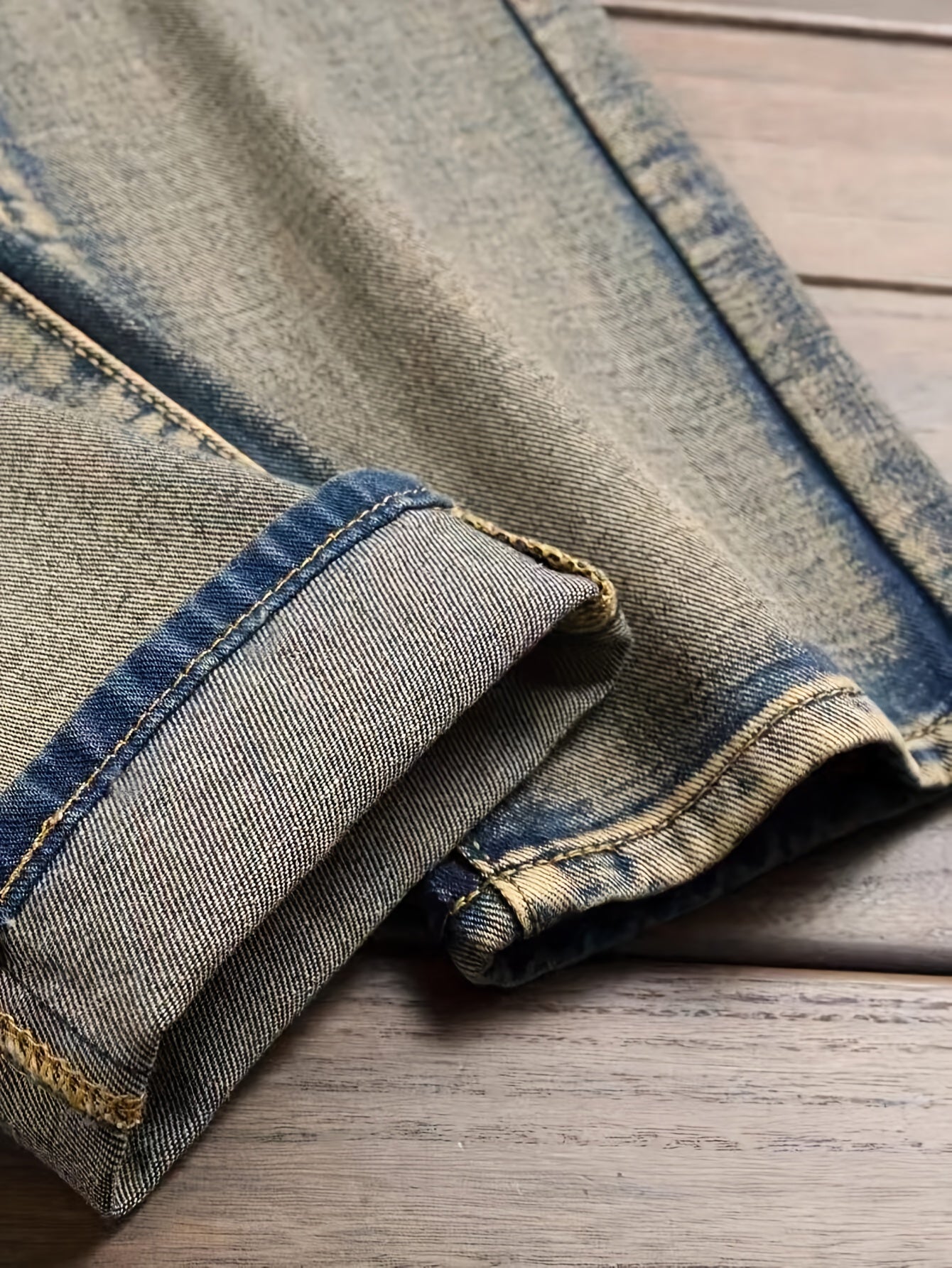 Men's Slim Fit Jeans - Classic Wash Clean Finish Streetwear – Mud Yellow – view 5