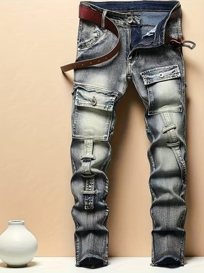 Men's Slim Fit Jeans - Classic Wash Clean Finish – Vintage – view 12