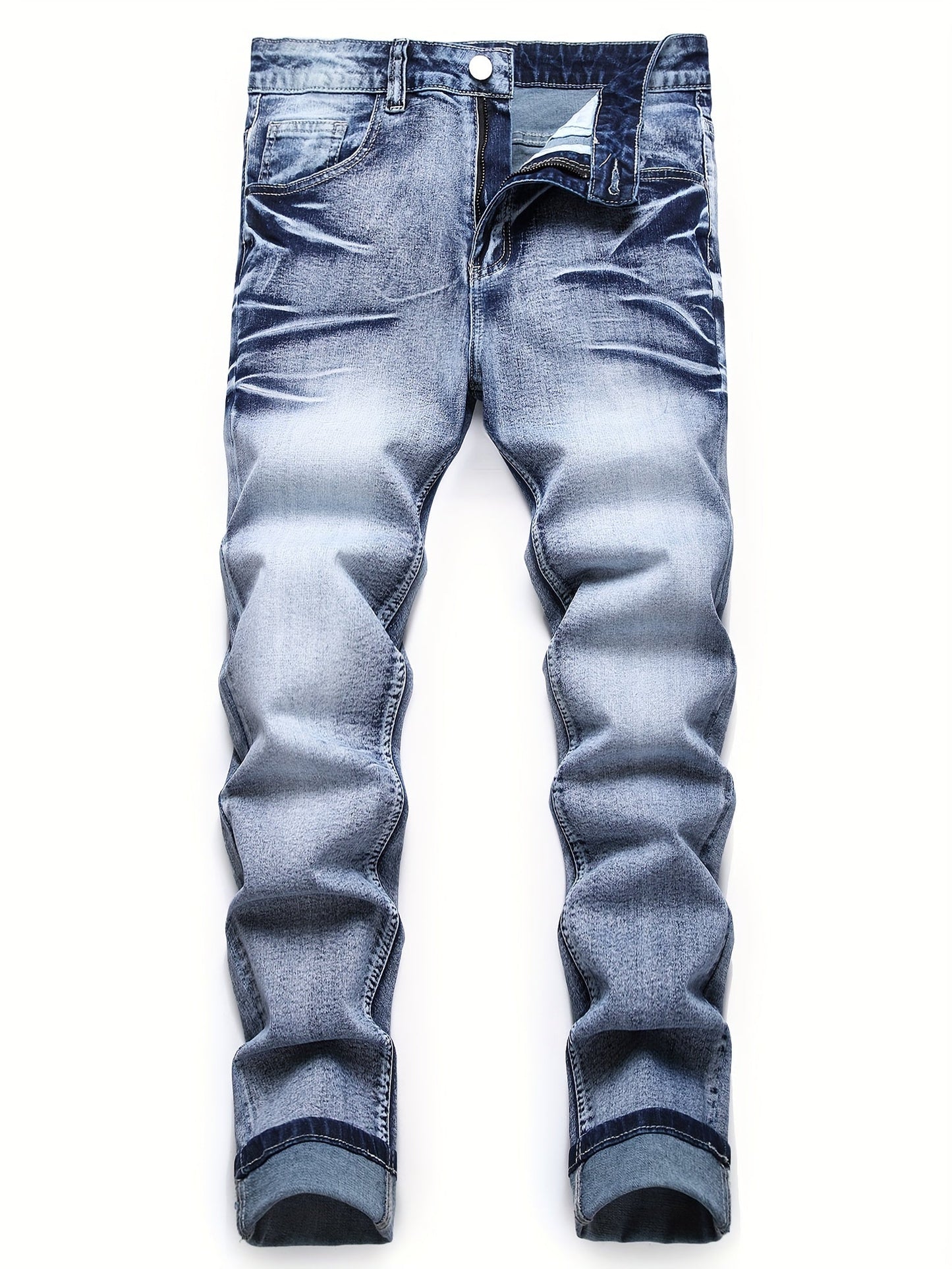 Men's Slim Fit Jeans - Classic Wash Clean Finish – Washed Blue – Blue option – main product image