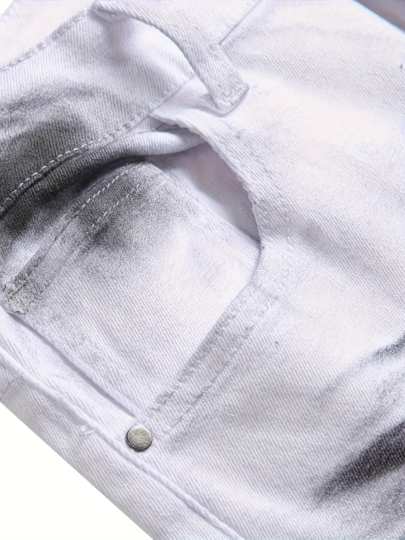 Men's Slim Fit Jeans - Classic Wash Clean Finish – White And Black – view 9