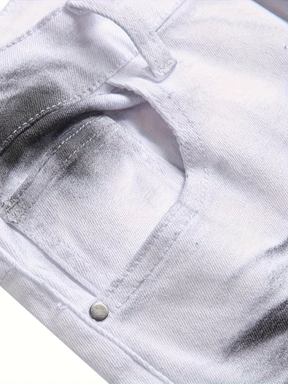 Men's Slim Fit Jeans - Classic Wash Clean Finish – White And Black – view 9