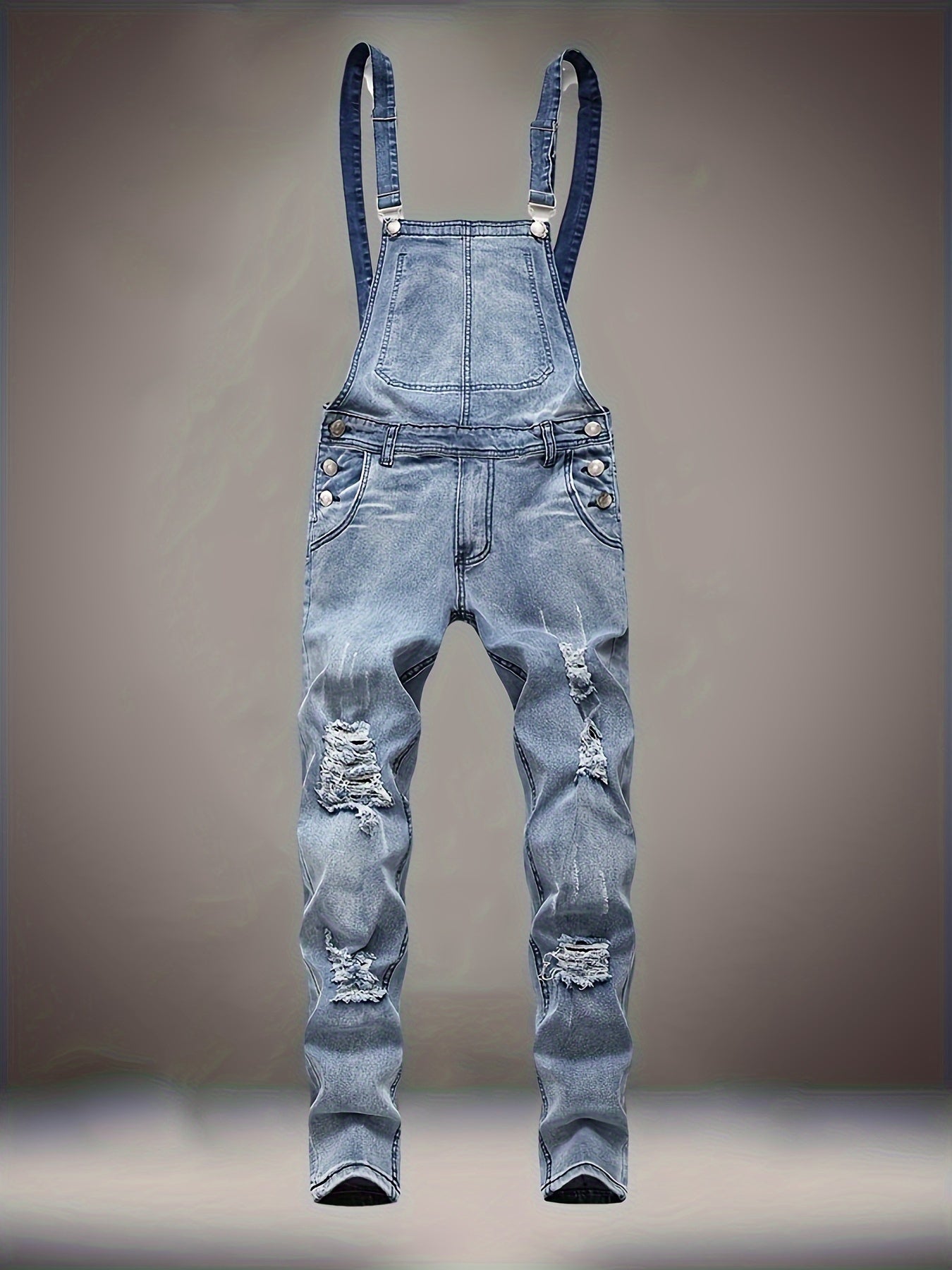 Men's Slim Fit Jeans - Classic Wash Distressed – Classic Rise / Blue Denim Slim-Fit – view 8