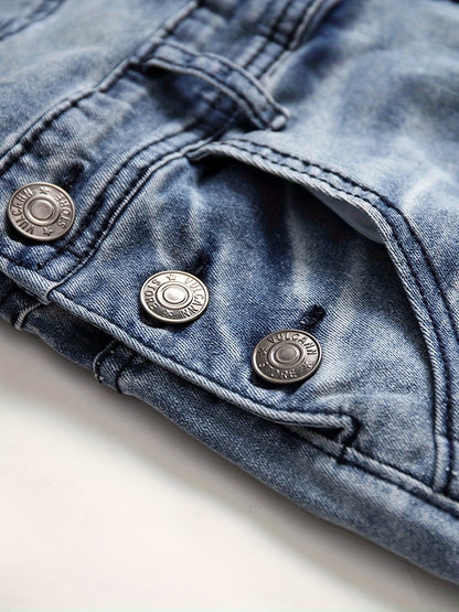 Men's Slim Fit Jeans - Classic Wash Distressed – Classic Rise / Blue Denim Slim-Fit – view 11