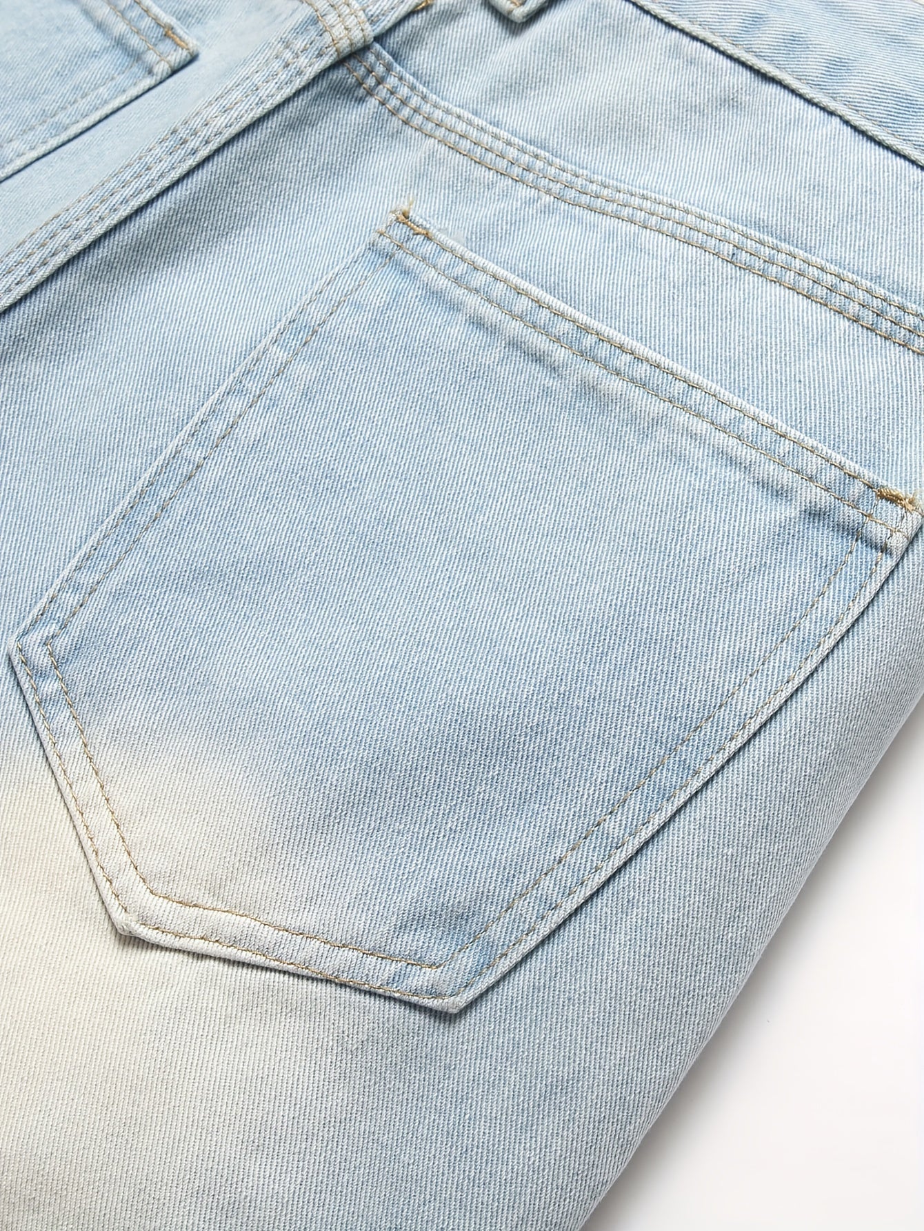 Men's Slim Fit Jeans - Classic Wash Distressed – Light Cyan – view 8