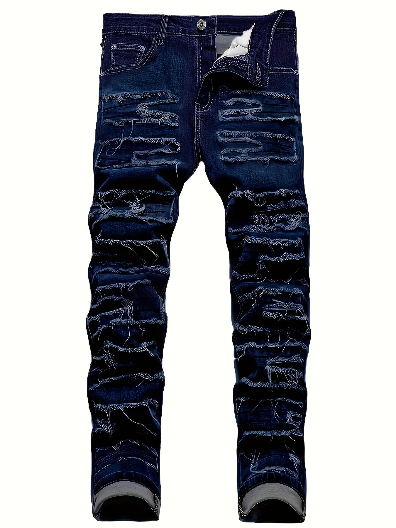 Men's Slim Fit Jeans - Classic Wash Distressed – Sizes 30–38 – view 11