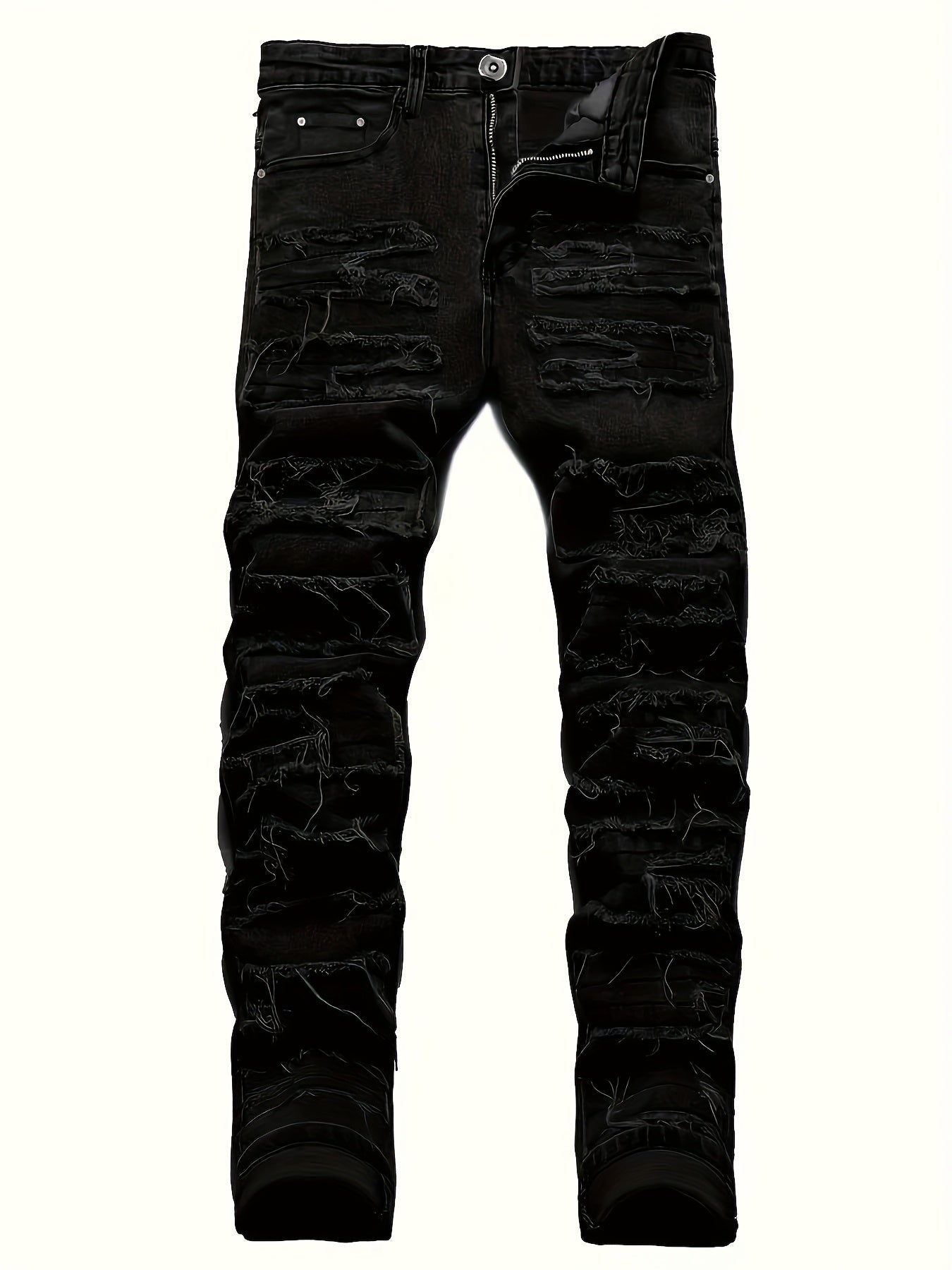 Men's Slim Fit Jeans - Classic Wash Distressed – Sizes 30–38 – view 13