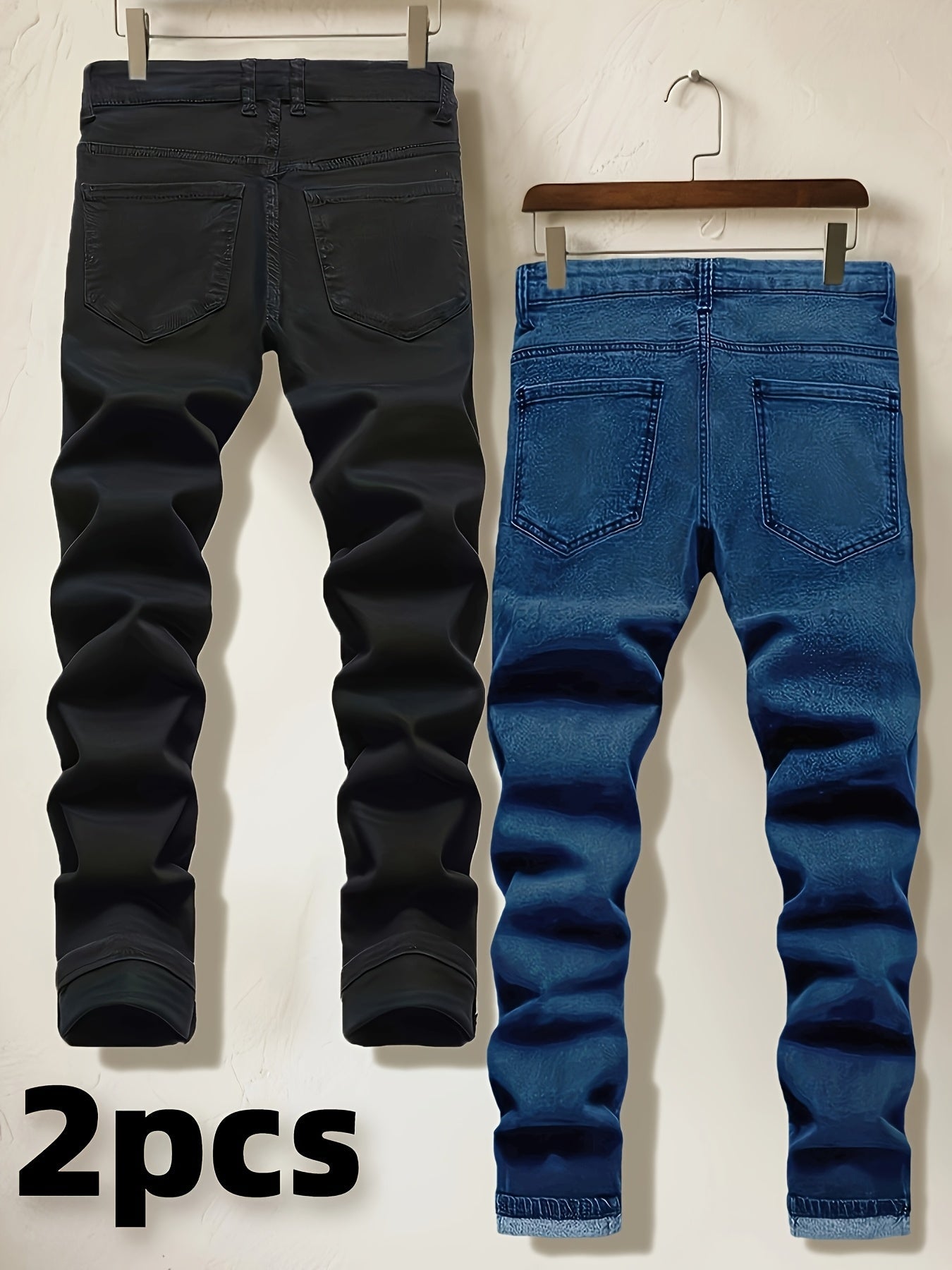 Men's Slim Fit Jeans - Classic Wash Distressed – Sizes 30–38 – view 19
