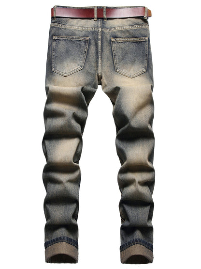 Men's Slim Fit Jeans - Classic Wash Distressed – Sizes 30–42 – view 2