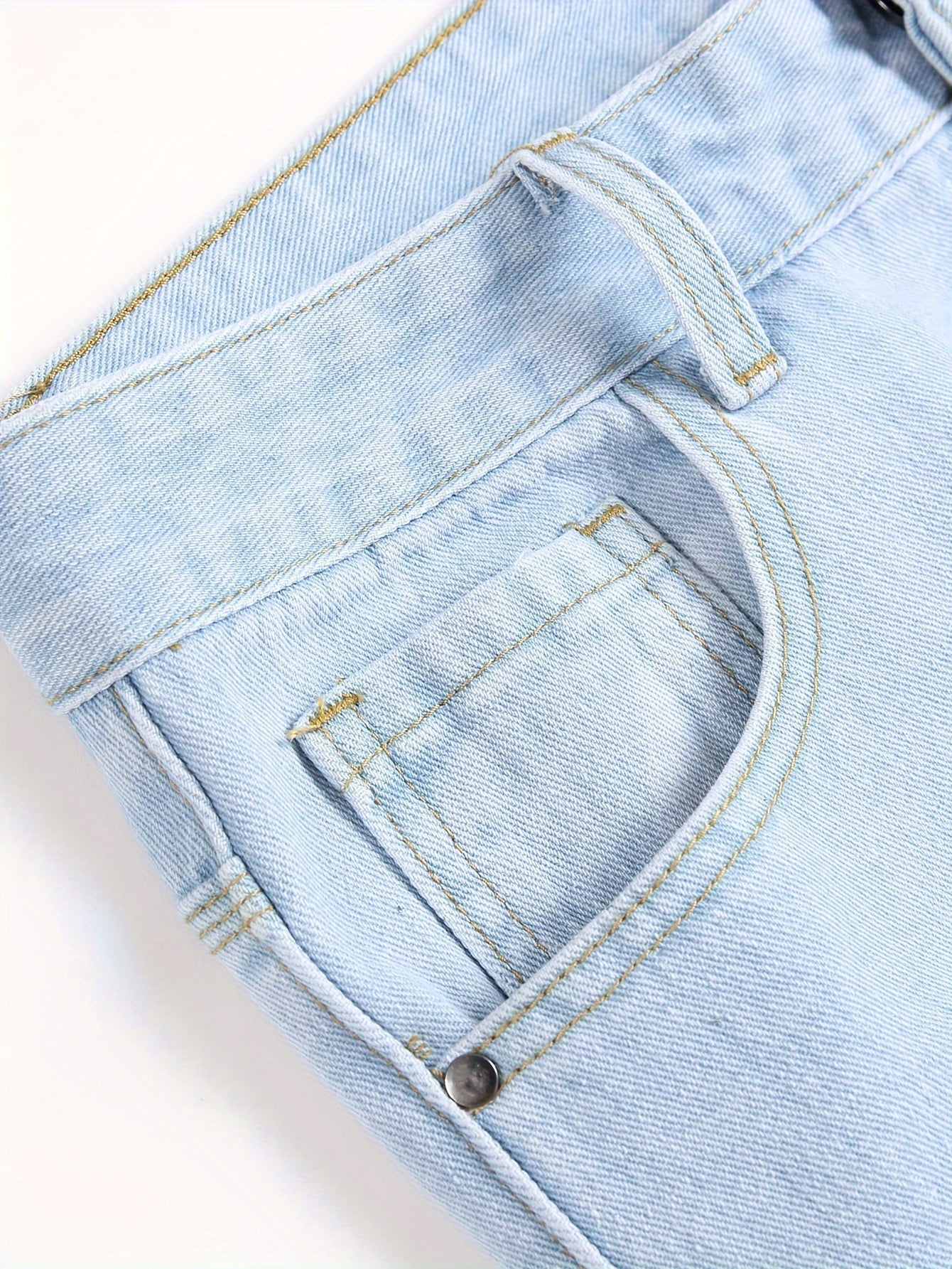 Men's Slim Fit Jeans - Classic Wash Distressed – Sky Blue – view 15