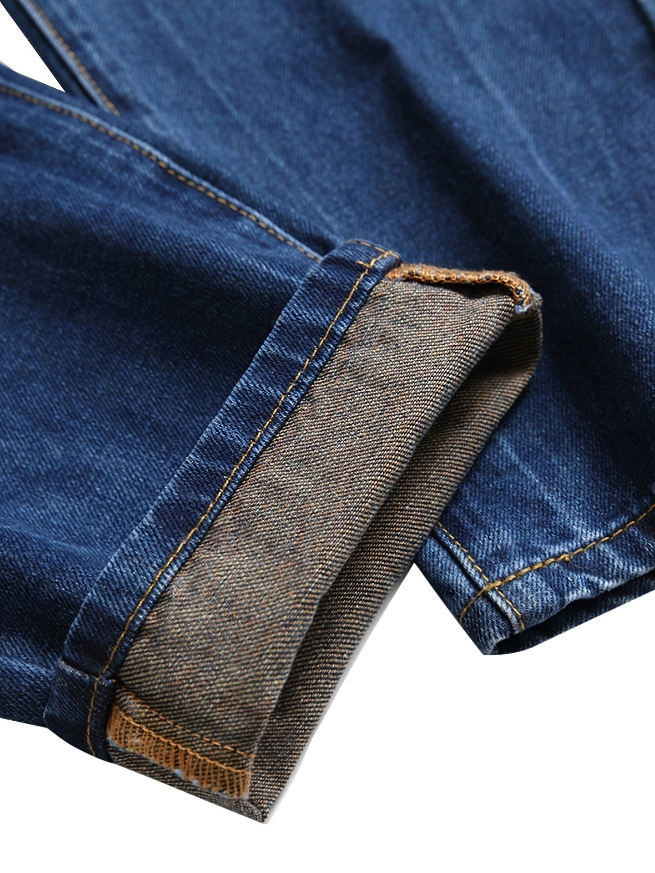 Men's Slim Fit Jeans - Classic Wash Distressed Streetwear – Dark Blue – view 8