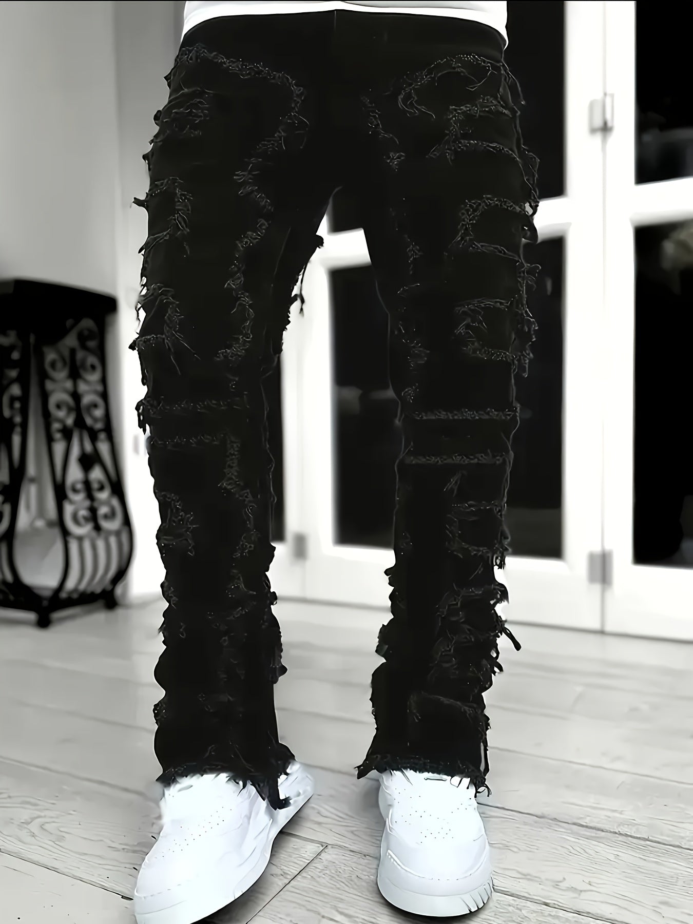 Men's Slim Fit Jeans - Classic Wash Distressed Streetwear – Sizes S–XXXL – main product image