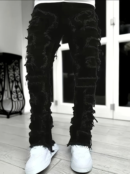 Men's Slim Fit Jeans - Classic Wash Distressed Streetwear – Sizes S–XXXL – main product image