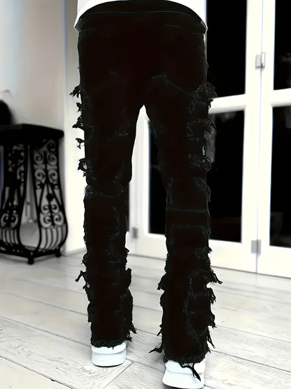 Men's Slim Fit Jeans - Classic Wash Distressed Streetwear – Sizes S–XXXL – view 3