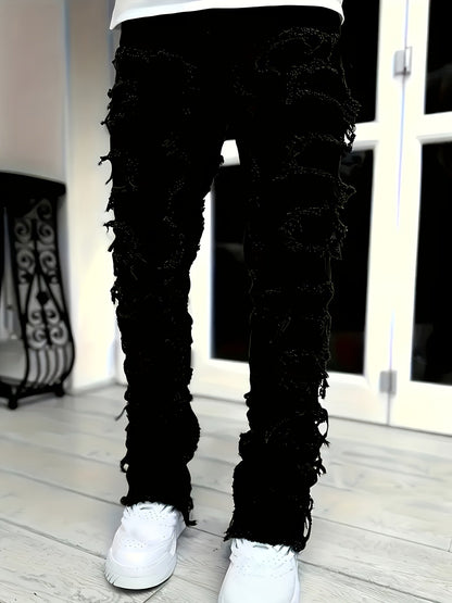 Men's Slim Fit Jeans - Classic Wash Distressed Streetwear – Sizes S–XXXL – view 6
