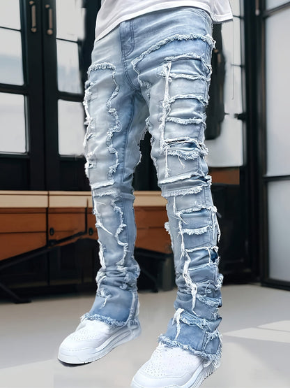 Men's Slim Fit Jeans - Classic Wash Distressed Streetwear – Sizes S–XXXL – view 7