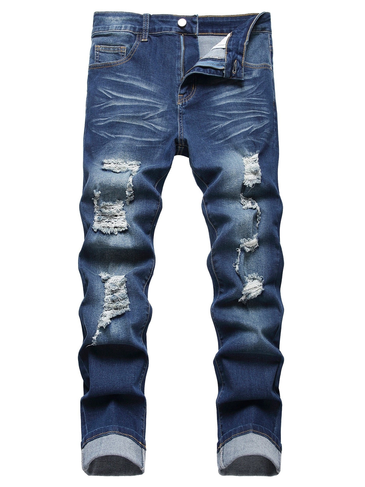 Men's Slim Fit Jeans - Classic Wash Distressed Weekend – view 3