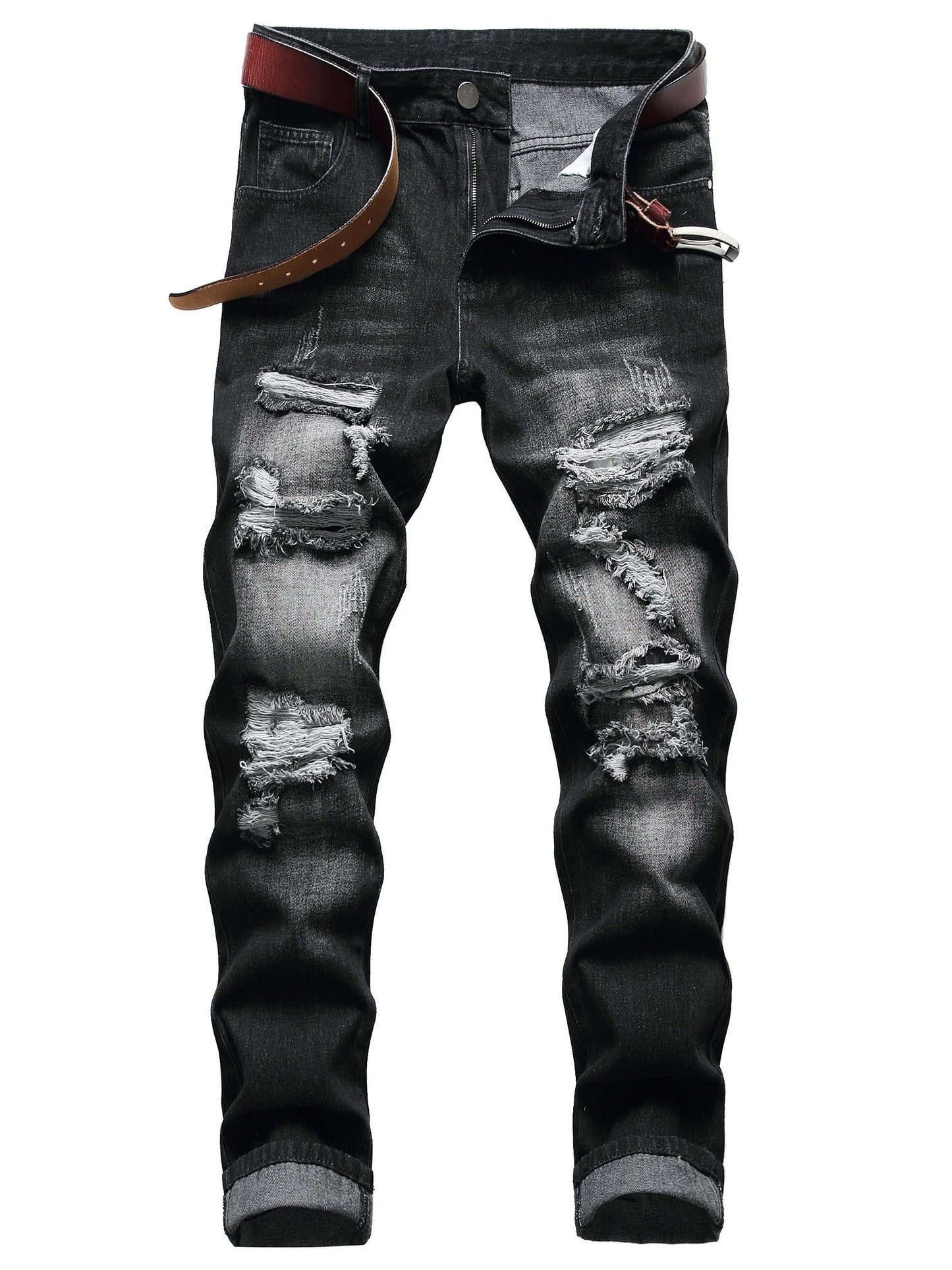 Men's Slim Fit Jeans - Classic Wash Distressed Weekend – view 9