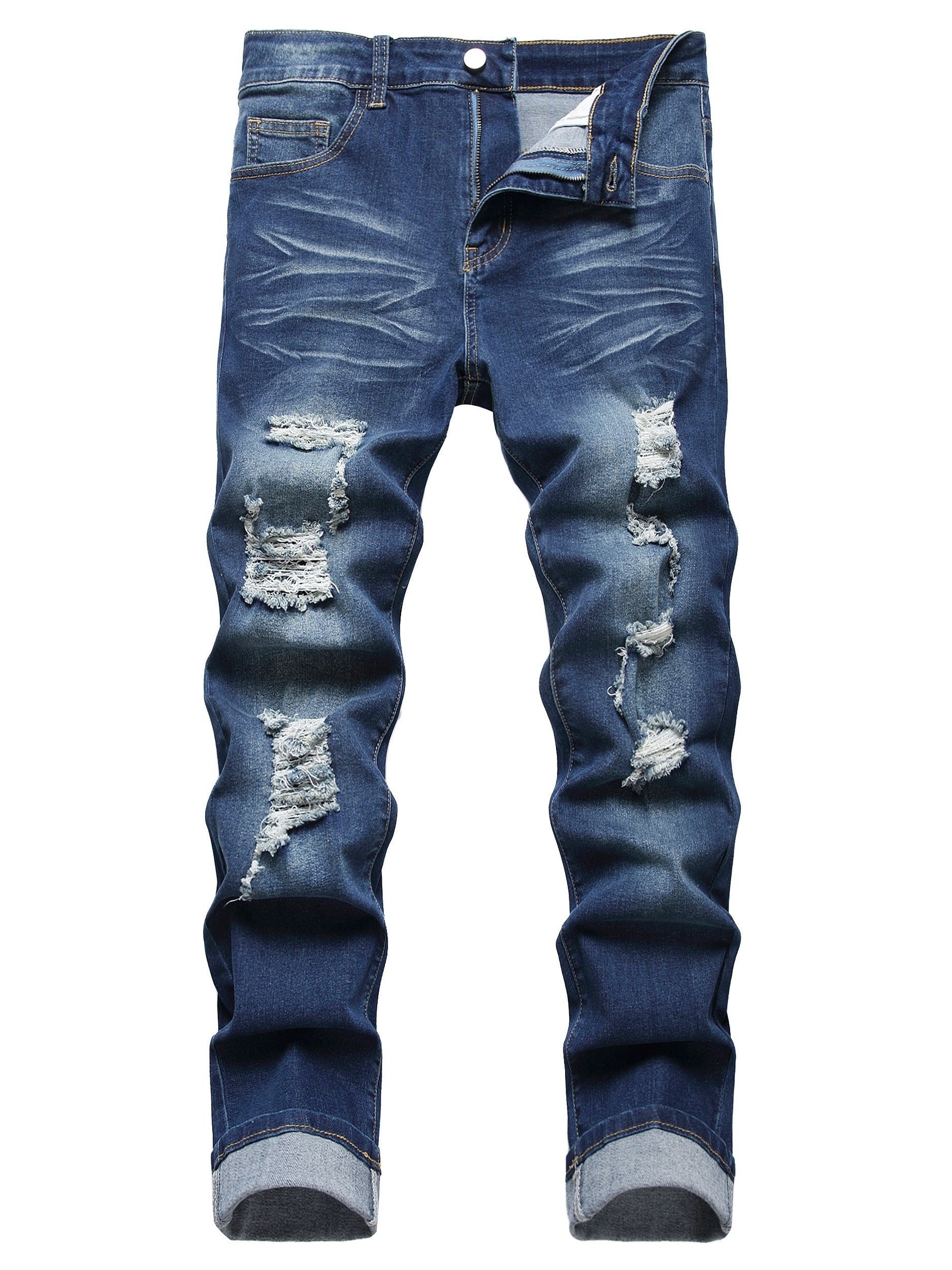 Men's Slim Fit Jeans - Classic Wash Distressed Weekend – view 10