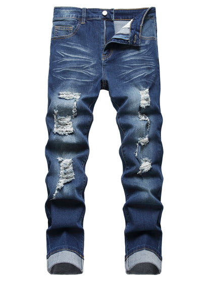 Men's Slim Fit Jeans - Classic Wash Distressed Weekend – view 10