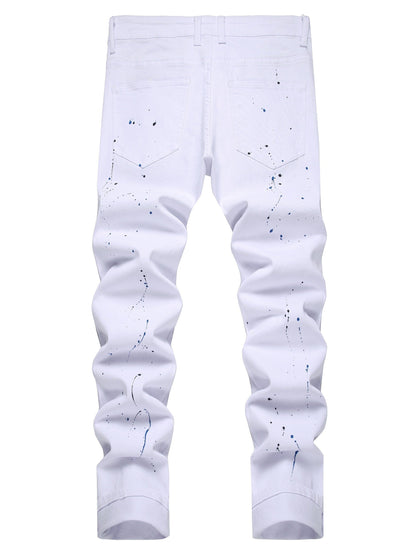 Men's Slim Fit Jeans - Classic Wash Distressed – White Denim Slim-Fit – view 2