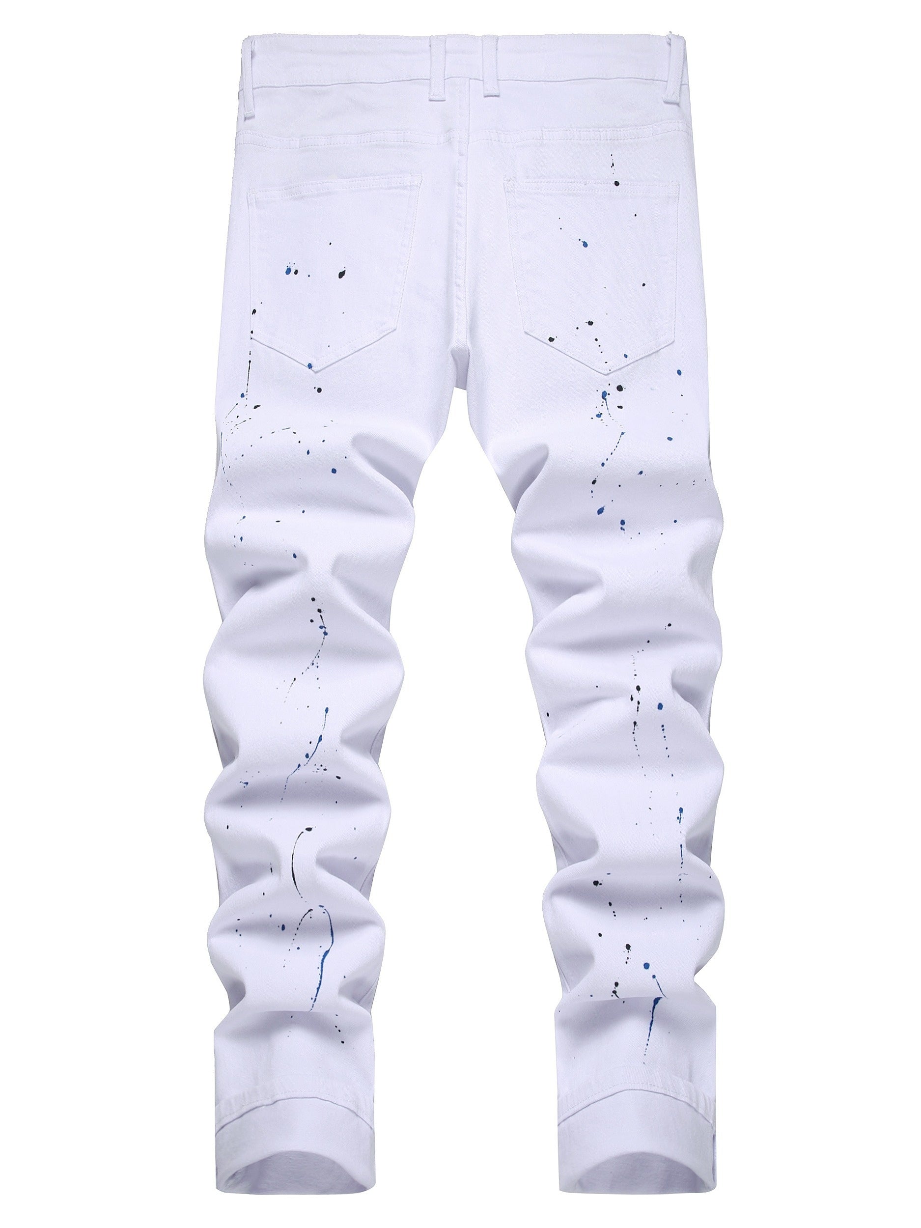 Men's Slim Fit Jeans - Classic Wash Distressed – White Denim Slim-Fit – view 5