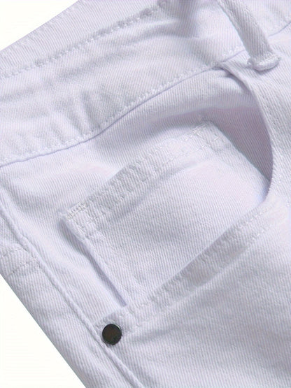 Men's Slim Fit Jeans - Classic Wash Distressed – White Denim Wash 56325 – view 3