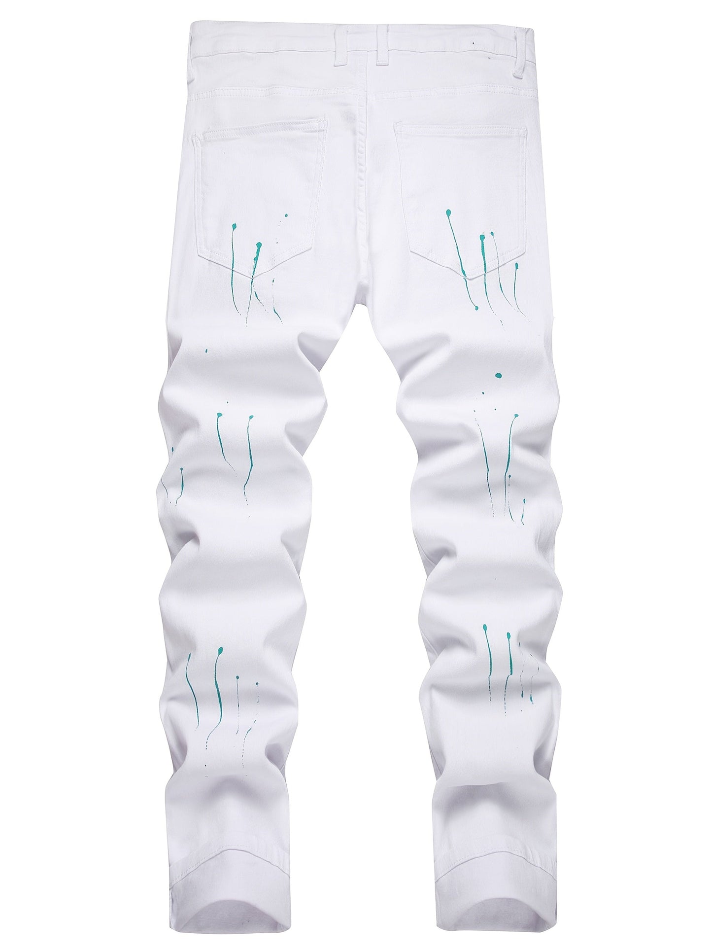 Men's Slim Fit Jeans - Classic Wash Distressed – White Denim Wash 78885 – view 15