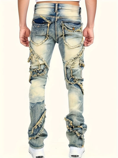 Men's Slim Fit Jeans - Classic Wash Embroidered – view 3