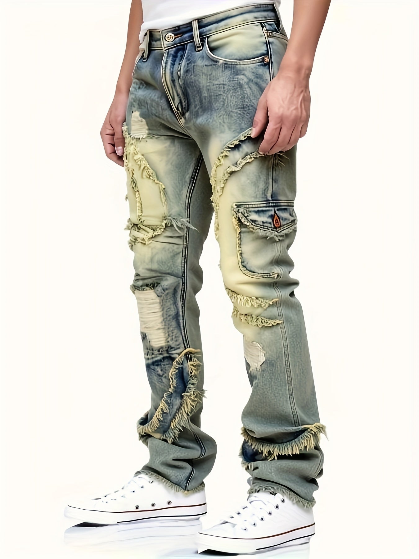Men's Slim Fit Jeans - Classic Wash Embroidered – view 4