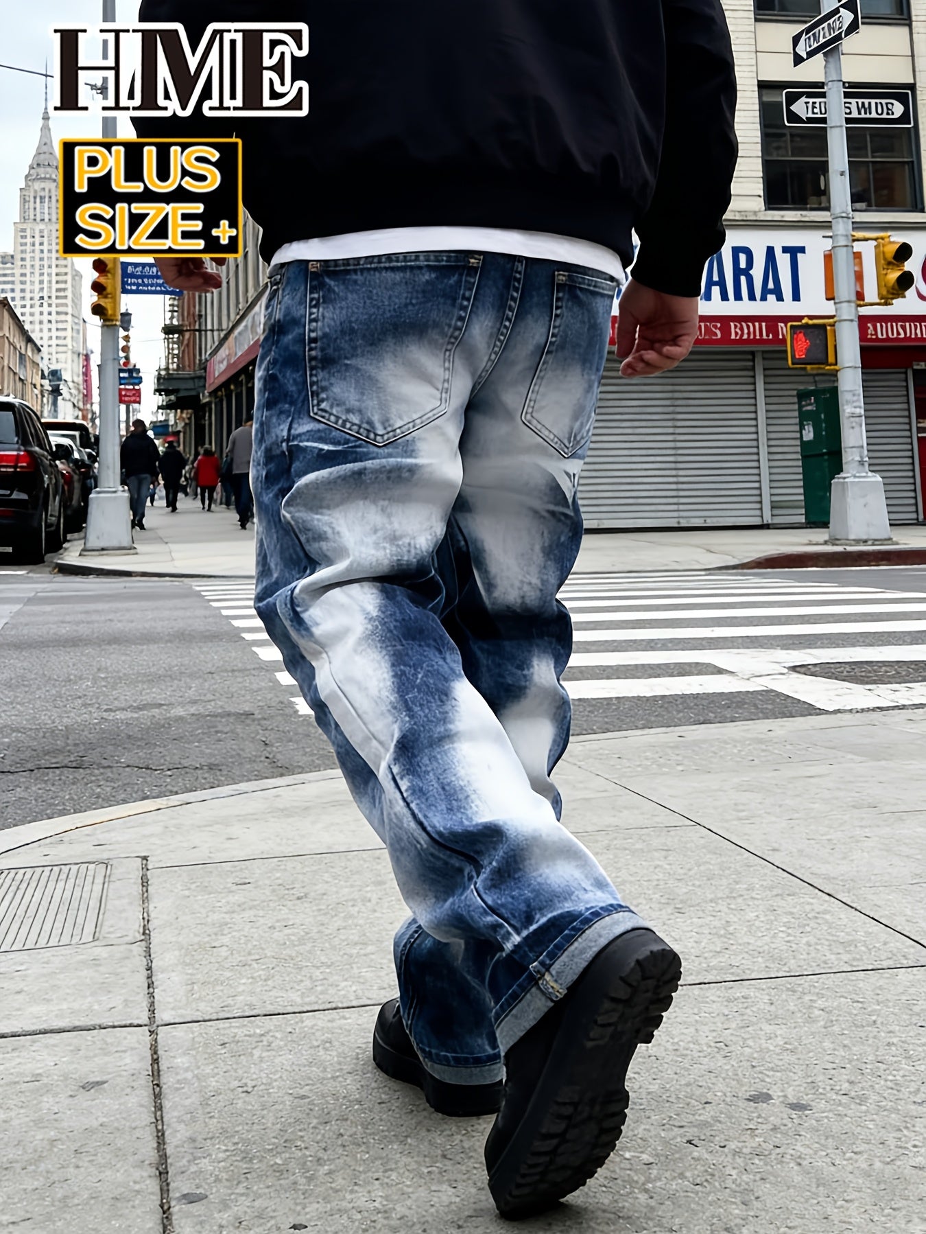 Men's Slim Fit Jeans - Vintage Wash Distressed – Peacock Blue – view 10