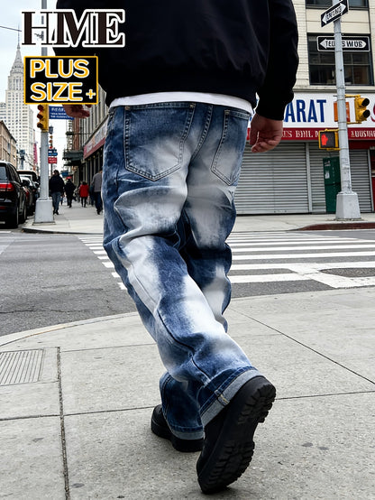 Men's Slim Fit Jeans - Vintage Wash Distressed – Peacock Blue – view 10