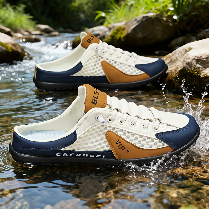 Men's Slippers - Everyday Comfort & Durable Sole – Beige / Grey – main product image