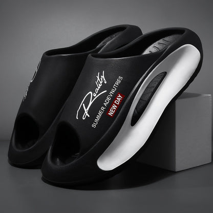 Men's Slippers - Non-Slip Sole & Breathable Comfort – Black / White – view 6