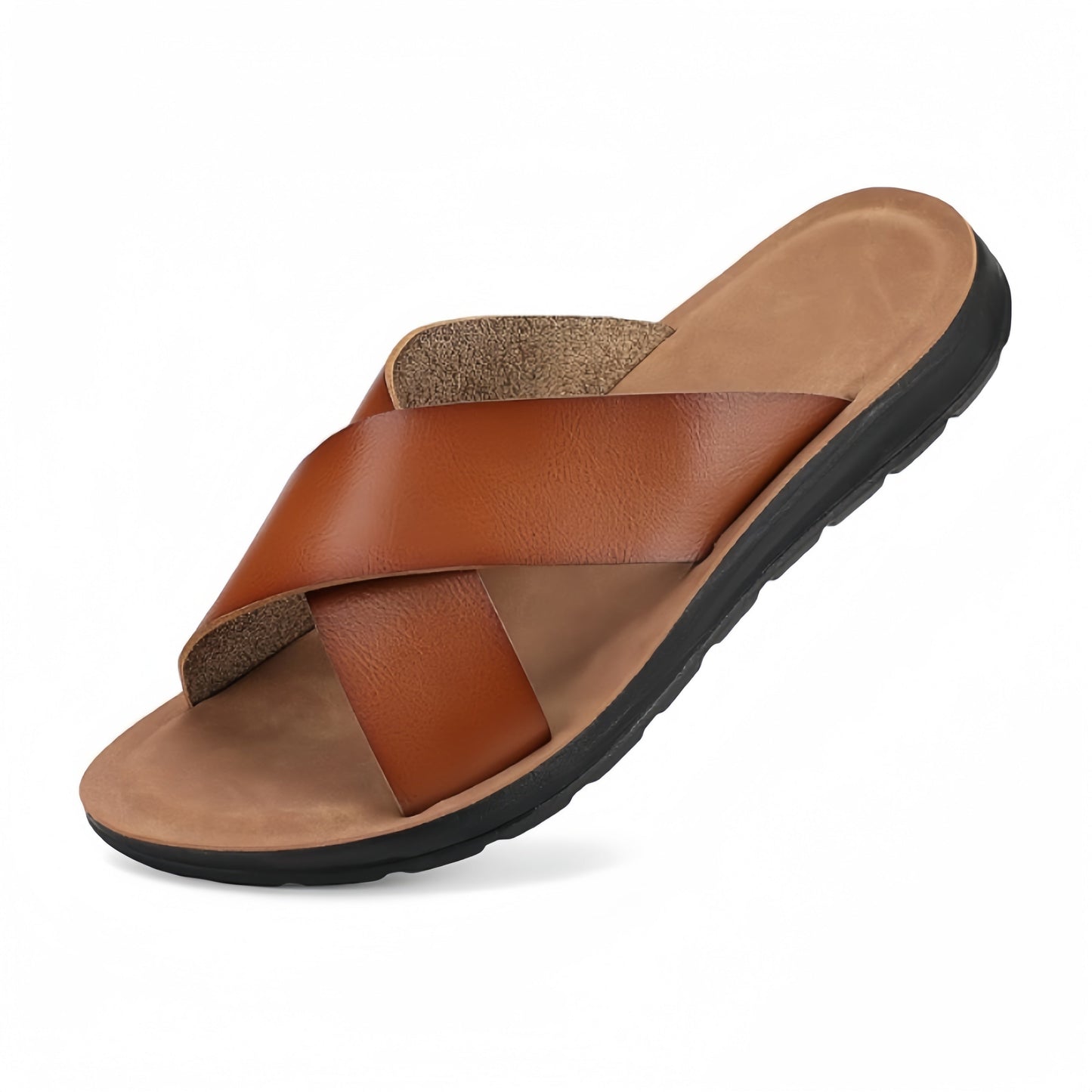 Men's Slippers - Non-Slip Sole for Beach & Water – Black / Yellow – Black option – main product image