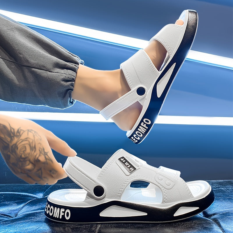 Men's Slippers - Non-Slip Sole for Beach & Water – White / Black – view 9