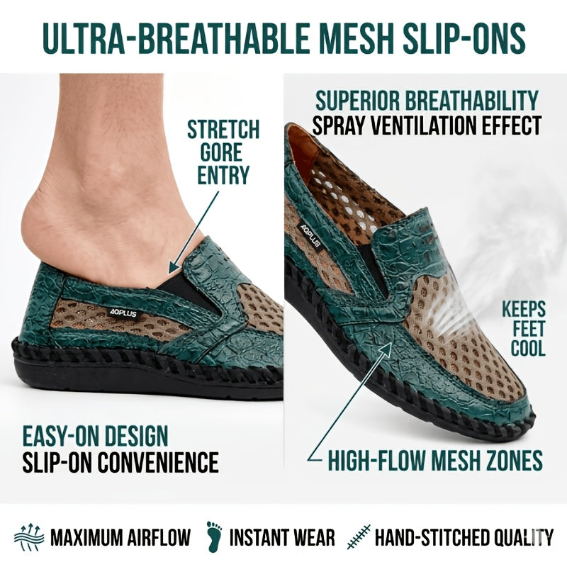 Men's Sneakers - Breathable Comfort – Black Mesh – view 3