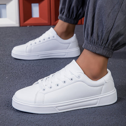Men's Sneakers - Breathable Comfort – White With Black – view 8